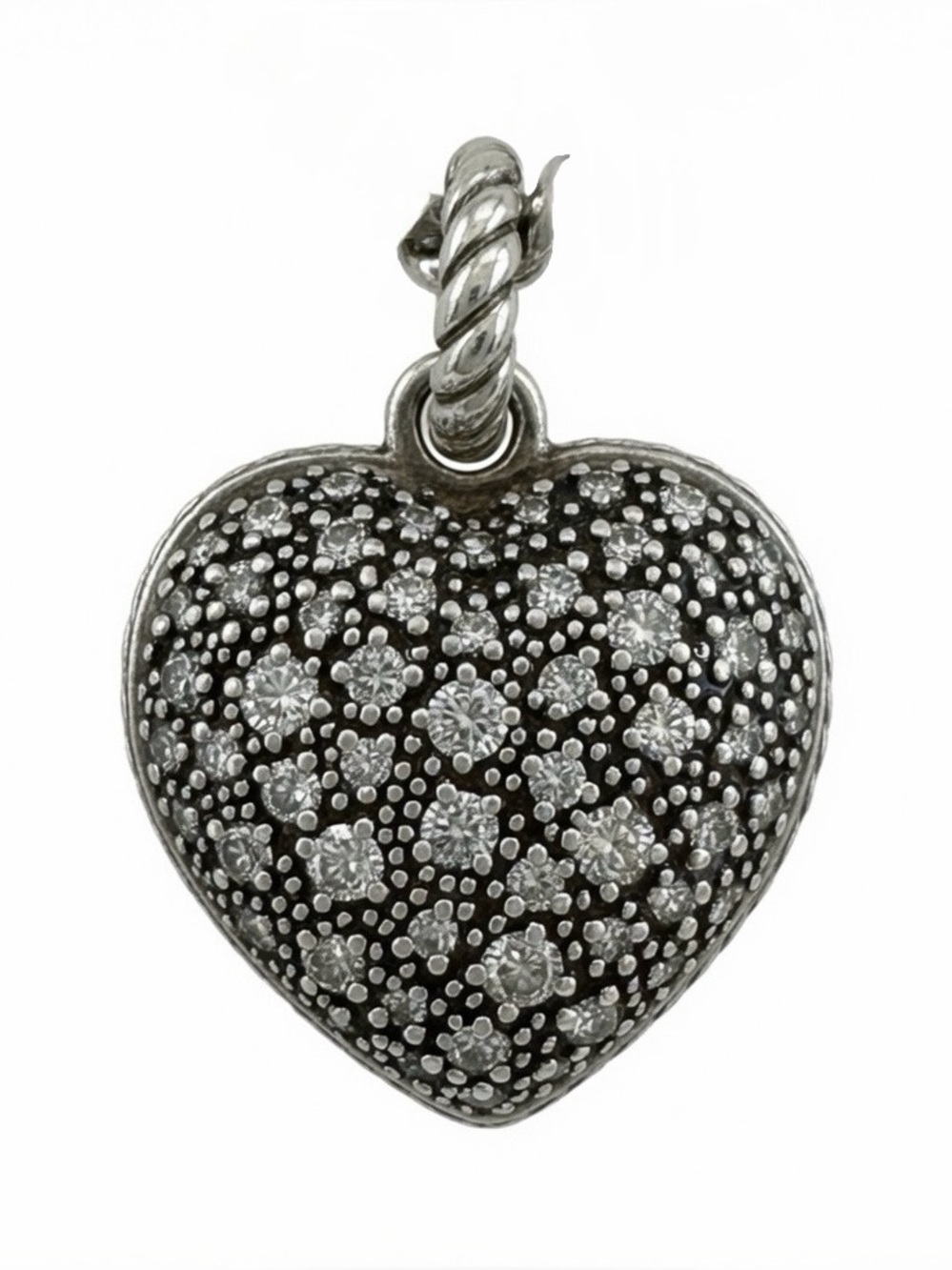 David Yurman Puffed, Pave Diamond Heart Pendant